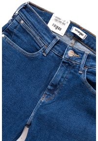 Wrangler - WRANGLER HIGH RISE SKINNY BLUE NOISE W27HFS047. Stan: podwyższony. Wzór: jednolity, aplikacja #3