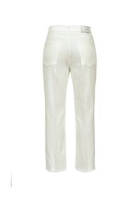 Pinko - PINKO - Białe jeansy Felicity Mom Fit Bootcut. Stan: podwyższony. Kolor: biały. Wzór: aplikacja #6