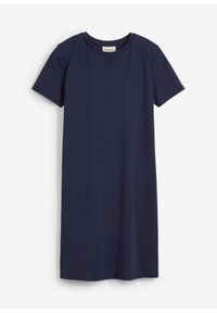 bonprix - Sukienka z dżerseju z elastycznego materiału z bawełną organiczną. Kolor: niebieski. Materiał: bawełna, jersey, materiał