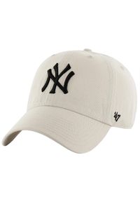 47 Brand - Czapka z daszkiem męska New York Yankees MLB Clean Up Cap. Kolor: beżowy. Materiał: bawełna