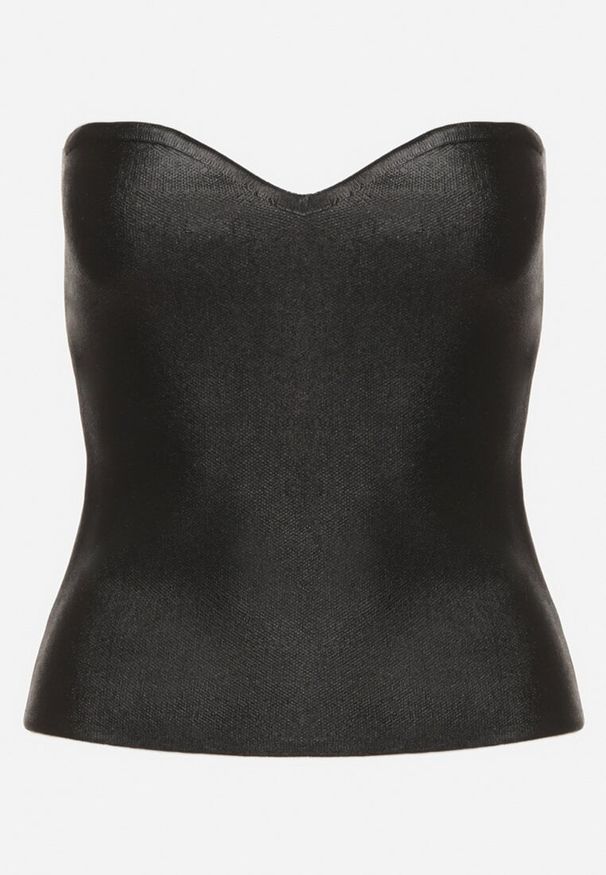 Born2be - Czarny Top z Wiskozą o Kroju Bandeau Izureta. Okazja: na co dzień, na imprezę. Kolor: czarny. Materiał: wiskoza. Długość: długie. Wzór: kwiaty. Sezon: lato. Styl: casual