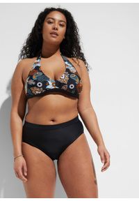 bonprix - Lekko modelujące sylwetkę figi bikini z wysokim stanem. Stan: podwyższony. Kolor: czarny. Materiał: materiał #3