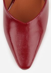 Renee - Bordowe Eleganckie Czółenka Vices na Klepsydrze ze Skórzaną Wkładką Dedvire. Okazja: na ślub cywilny, na wesele. Kolor: czerwony. Materiał: skóra. Obcas: na obcasie. Styl: elegancki. Wysokość obcasa: średni #2