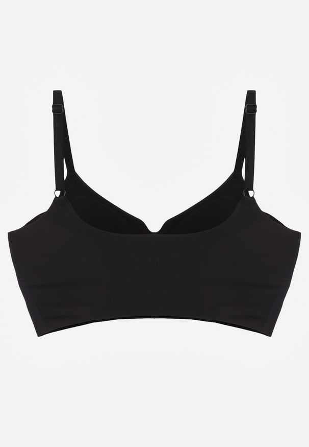 Renee - Czarny Elastyczny Biustonosz Bezszwowy Bez Fiszbin Edaelia. Kolor: czarny. Materiał: jeans