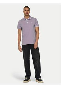 Only & Sons Polo Fletcher 22024827 Fioletowy Regular Fit. Typ kołnierza: polo. Kolor: fioletowy. Materiał: bawełna #6