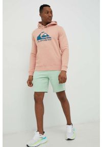 Quiksilver bluza męska kolor różowy z kapturem. Typ kołnierza: kaptur. Kolor: różowy. Wzór: nadruk #4