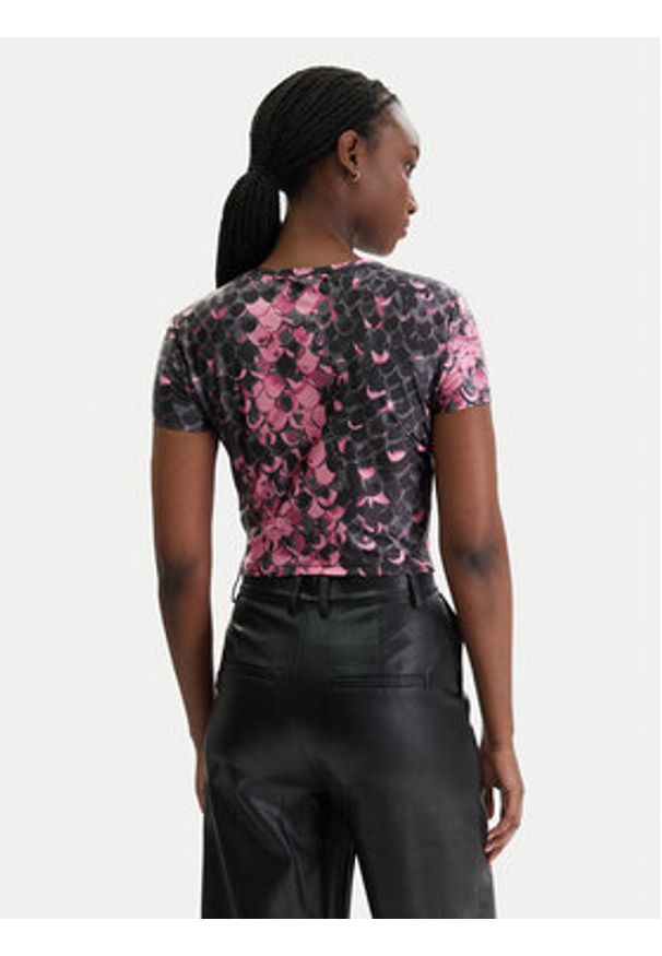 Versace Jeans Couture T-Shirt 80HAH602 JS552 Różowy Slim Fit. Kolor: różowy. Materiał: syntetyk