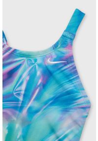 Nike Kids jednoczęściowy strój kąpielowy dziecięcy. Kolor: niebieski. Materiał: poliester, materiał. Rodzaj stanika: odpinane ramiączka #2