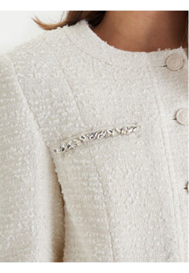 Guess Marynarka W6RL54 WJ632 Écru Regular Fit. Materiał: syntetyk