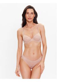 Calvin Klein Underwear Biustonosz z fiszbiną 000QF6875E Beżowy. Kolor: beżowy. Materiał: syntetyk