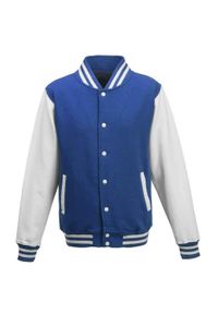 AWDIS - Kurtka Unisex Varsity Dla Dorosłych Z Polibawełny. Kolor: biały, wielokolorowy, niebieski