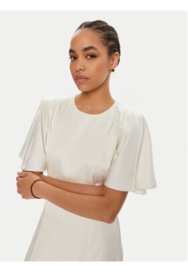 ROTATE Sukienka koktajlowa 112167857 Écru Regular Fit. Materiał: syntetyk. Styl: wizytowy