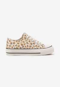 Born2be - Żółte Trampki z Cholewką Zdobioną Kwiatowym Wzorem Folaianna. Okazja: na co dzień, na spacer. Kolor: żółty. Materiał: jeans. Szerokość cholewki: normalna. Wzór: aplikacja, kwiaty. Styl: klasyczny, elegancki, casual #3