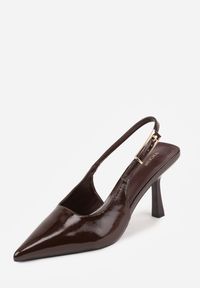 Renee - Brązowe Sandały Lakierowane na Szpilce Vices Typu Slingback Tilazea. Zapięcie: sprzączka. Kolor: brązowy. Materiał: lakier. Obcas: na szpilce. Styl: elegancki, wizytowy #6