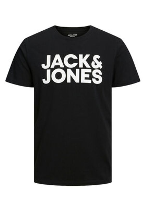 Jack & Jones T-Shirt Crop Logo 12151955 Czarny Regular Fit. Kolor: czarny. Materiał: bawełna