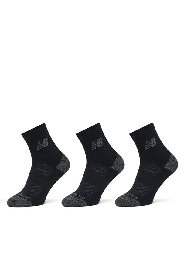 New Balance Zestaw 3 par wysokich skarpet unisex Active Cushion Quarter Socks LAS35204BK Czarny. Kolor: czarny. Materiał: poliester, materiał