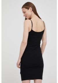 Calvin Klein Jeans sukienka J20J218402.PPYY kolor czarny mini dopasowana. Kolor: czarny. Długość rękawa: na ramiączkach. Wzór: aplikacja. Typ sukienki: dopasowane. Długość: mini #2