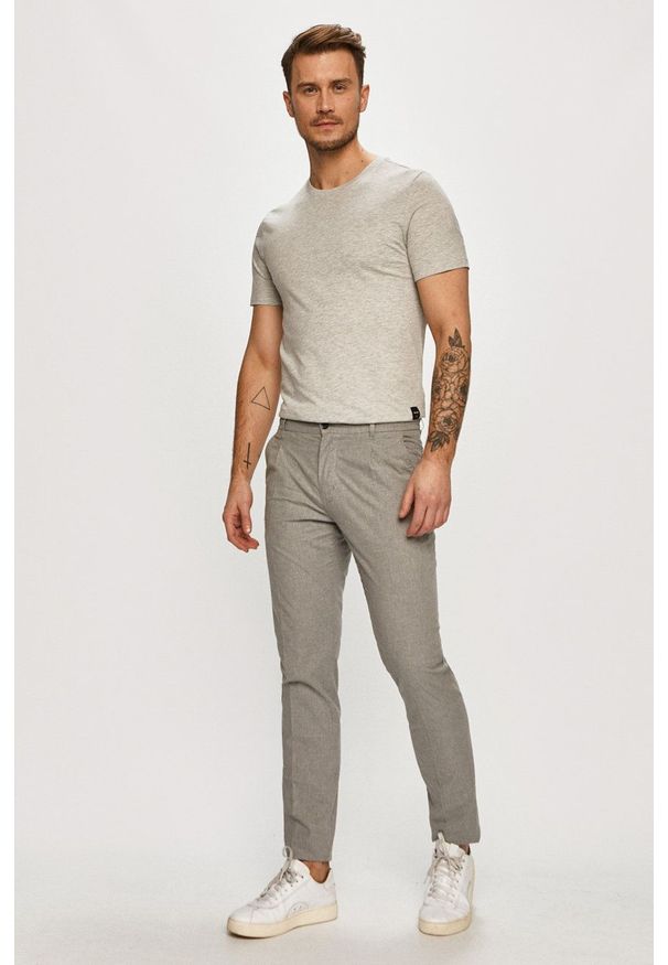 TOMMY HILFIGER - Tommy Hilfiger - Spodnie. Okazja: na co dzień. Kolor: szary. Materiał: tkanina. Styl: casual