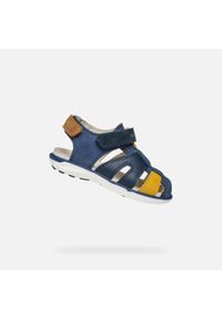 Geox - Sandały GEOX B SANDAL DELHI BOY Niebieski. Kolor: brązowy, niebieski, wielokolorowy, żółty. Materiał: syntetyk, tkanina. Sezon: lato