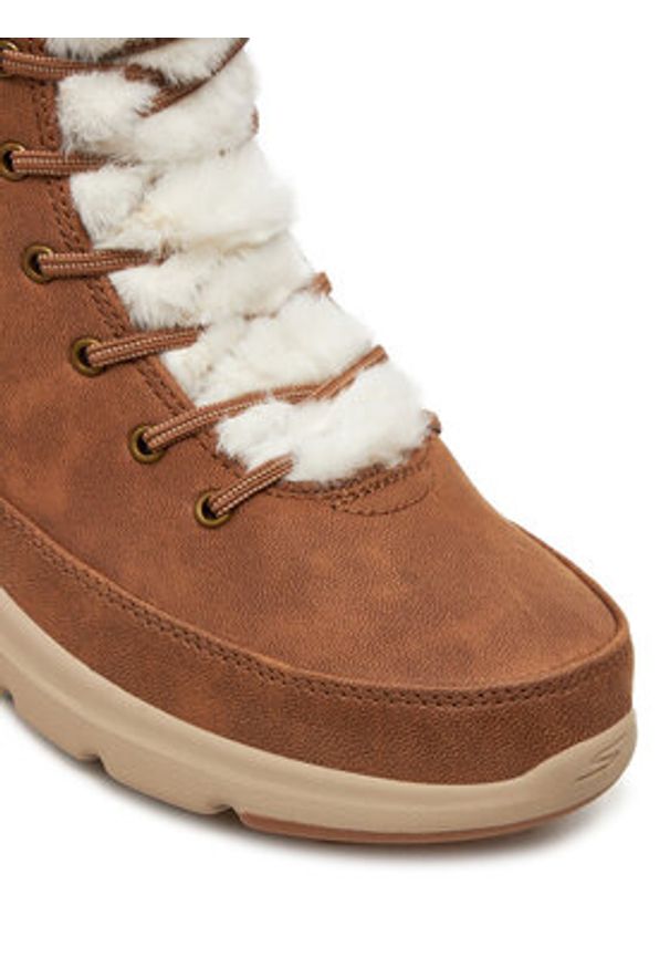 skechers - Skechers Botki Glacial Ultra - Wonderland 144202 Brązowy. Kolor: brązowy. Materiał: skóra