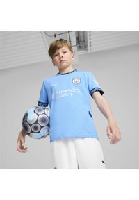 Puma - Młodzieżowa koszulka domowa Manchester City 24/25 PUMA Team Light Blue Marine. Kolor: niebieski. Sport: piłka nożna
