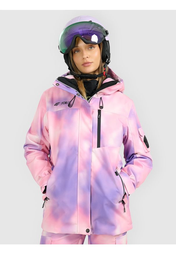 4f - 4F Kurtka snowboardowa membrana 15000 damska - multikolor S. Kolor: wielokolorowy. Materiał: poliester, materiał. Sezon: zima