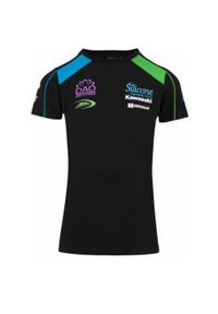 Kawasaki Ladiesprint T-Shirt L - Styl i Komfort w Miękkiej Bawełnie. Typ kołnierza: polo. Kolor: niebieski, szary, wielokolorowy. Materiał: bawełna #1