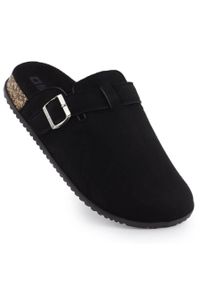 Big-Star - Klapki damskie zabudowane zamszowe czarne Big Star SS274736. Okazja: na plażę, na co dzień. Kolor: czarny. Materiał: nubuk, zamsz. Styl: casual #1