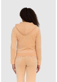 Juicy Couture - JUICY COUTURE Klasyczna welurowa rozpinana bluza damska dresowa robertson, Rozmiar M. Kolor: pomarańczowy. Materiał: welur, dresówka. Styl: klasyczny #3