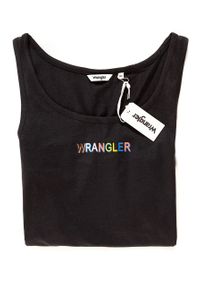 Wrangler - WRANGLER T SHIRT DAMSKI TANK BLACK W7387EV01 112131060. Okazja: na co dzień. Długość rękawa: na ramiączkach. Wzór: nadruk, kolorowy. Styl: casual #3