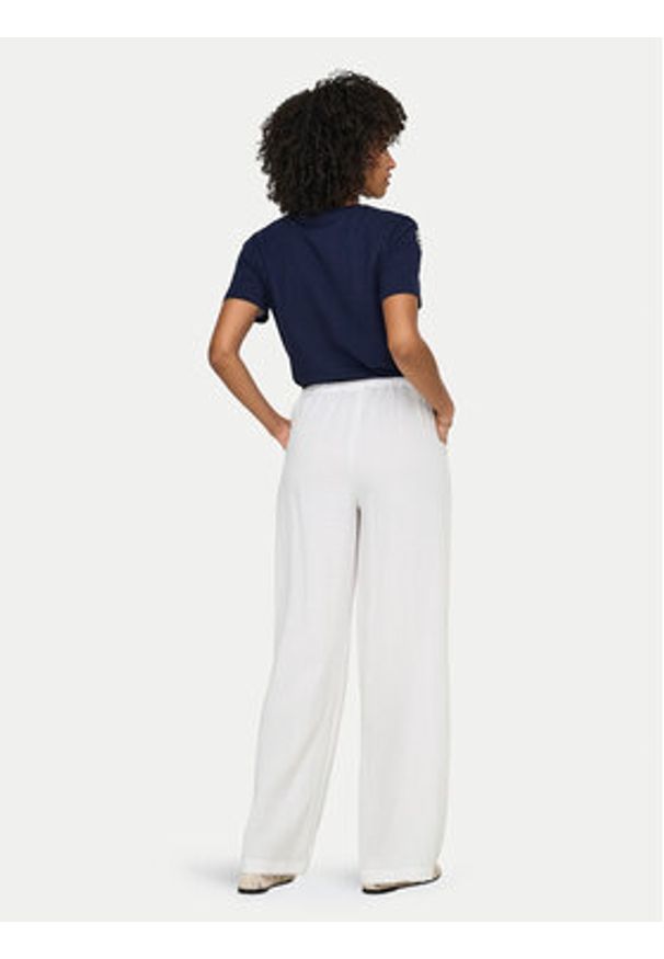 only - ONLY Spodnie materiałowe Lita 15370273 Biały Relaxed Fit. Kolor: biały. Materiał: wiskoza