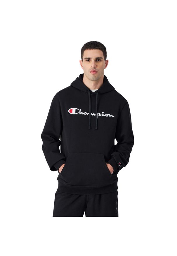 Bluza męska Champion Hooded Sweatshirt 220726. Kolor: czarny. Materiał: materiał, bawełna