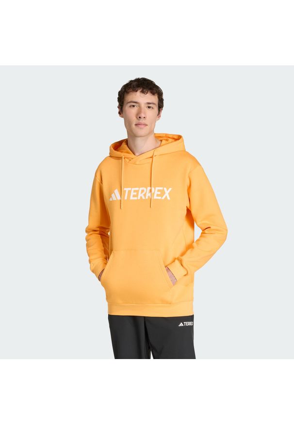 Adidas - Bluza z kapturem Terrex Multi Large Logo. Typ kołnierza: kaptur. Kolor: pomarańczowy. Materiał: materiał. Styl: sportowy. Sport: turystyka piesza