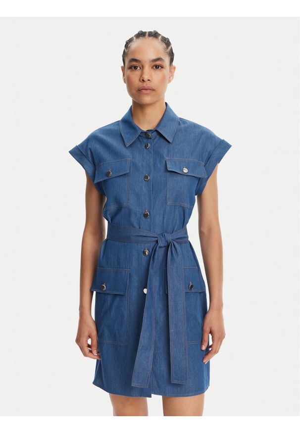 Liu Jo Sukienka jeansowa WA5509 D4695 Niebieski Regular Fit. Kolor: niebieski. Materiał: bawełna