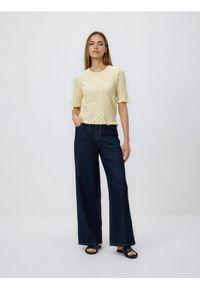 Reserved - Sweter z wiskozą - jasnożółty. Kolor: żółty. Materiał: wiskoza #1