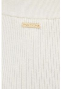 MICHAEL Michael Kors spódnica wełniana kolor beżowy midi ołówkowa. Kolor: beżowy. Materiał: wełna #3