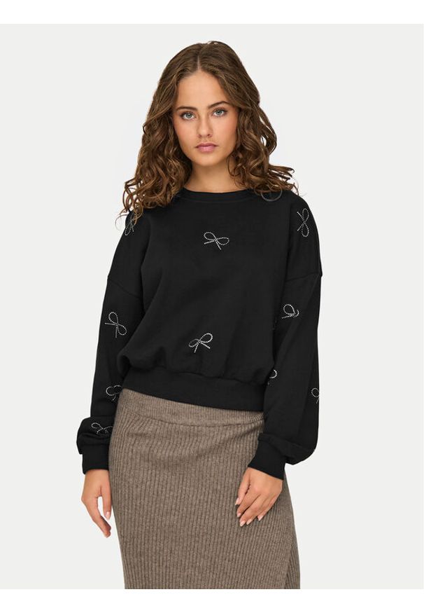 only - ONLY Bluza Berit 15333887 Czarny Regular Fit. Kolor: czarny. Materiał: syntetyk, bawełna