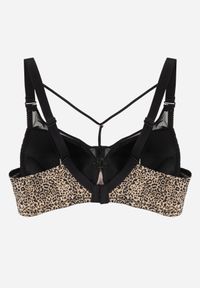 Born2be - Czarno-Beżowy Biustonosz z Ozdobną Siateczką i Paseczkami przy Dekolcie Anesa. Kolor: czarny #3