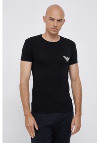 Emporio Armani Underwear T-shirt męski kolor czarny z nadrukiem. Okazja: na co dzień. Kolor: czarny. Materiał: dzianina. Wzór: nadruk. Styl: casual