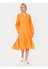 Seidensticker Sukienka koszulowa 60.134909 Pomarańczowy Regular Fit. Kolor: pomarańczowy. Materiał: len. Typ sukienki: koszulowe #3