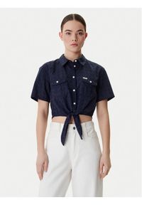 Guess Jeans Koszula W6GHA3 WO331 Granatowy Regular Fit. Kolor: niebieski. Materiał: bawełna #1