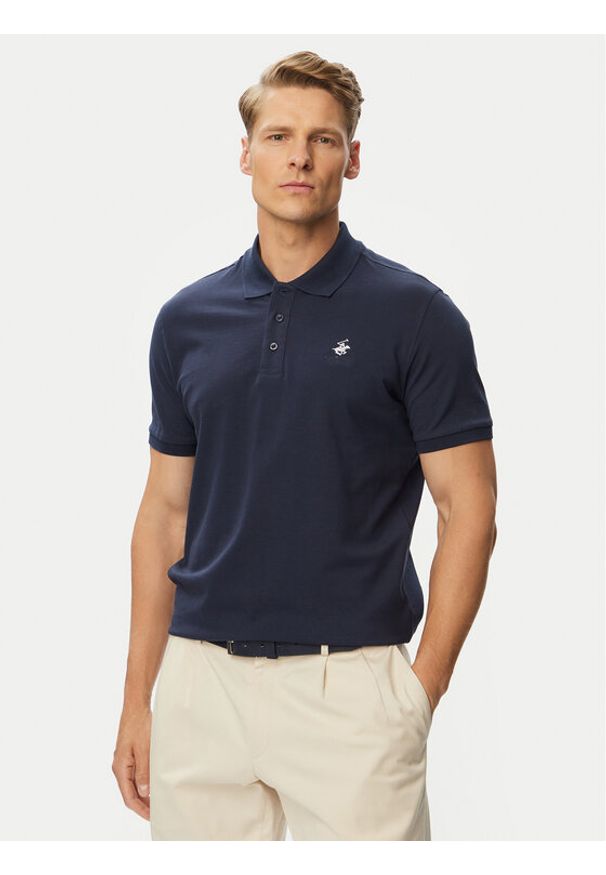 Beverly Hills Polo Club Polo P-SS26M-P450124 Granatowy Regular Fit. Typ kołnierza: polo. Kolor: niebieski. Materiał: bawełna