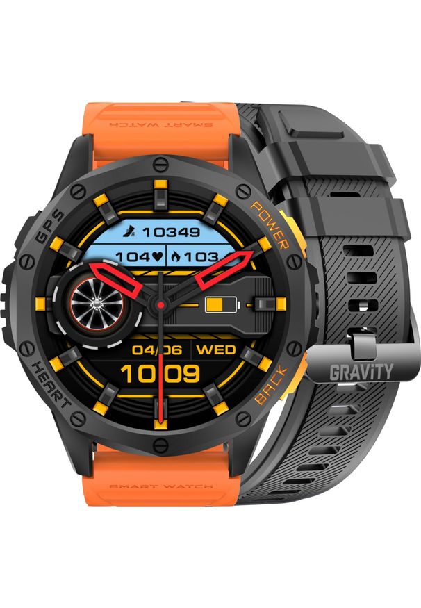 Gravity - Zegarek męski SMARTWATCH GRAVITY GT24-3 BK/BK/OG. Rodzaj zegarka: smartwatch