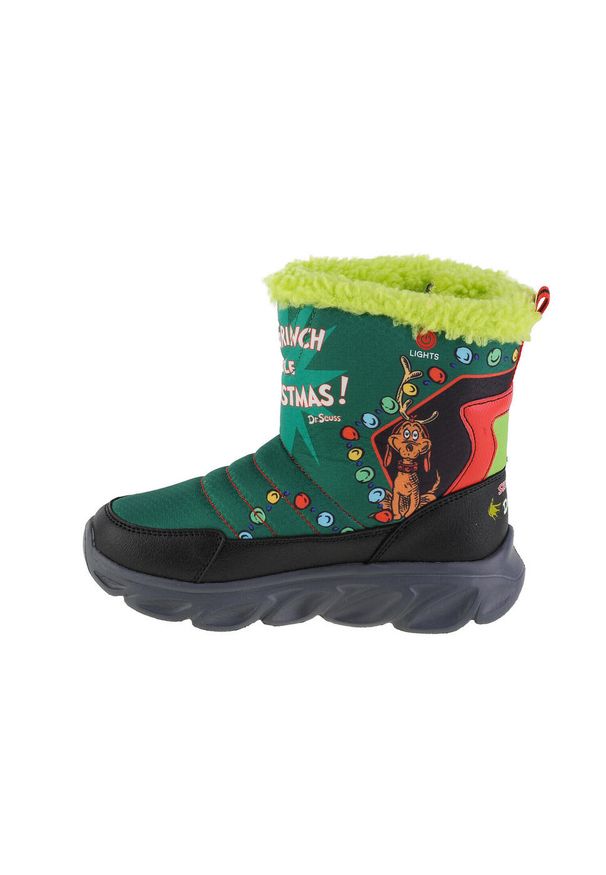 skechers - Buty zimowe chłopięce, Skechers Dr. Seuss Hypno-Flash 3.0 Too Late To Be Good. Kolor: zielony. Sezon: zima