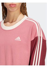 Adidas - adidas Bluza Essentials 3-Stripes Crop Sweatshirt IC9875 Różowy Loose Fit. Kolor: różowy. Materiał: bawełna #4