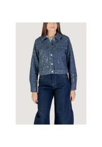 only - Kurtka Kobieta ONLY Onlevita Shimmer Boucle Jacket Otw. Kolor: niebieski. Materiał: bawełna #1