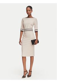 Rinascimento Sukienka koktajlowa CFC0131086003 Beżowy Slim Fit. Kolor: beżowy. Materiał: syntetyk. Styl: wizytowy #3