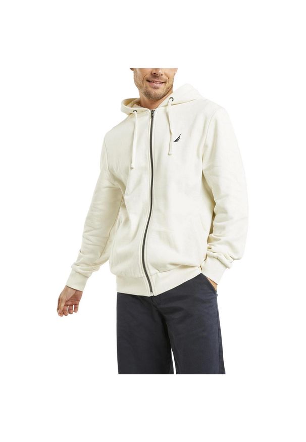 Bluza Męska Nautica Oakville FZ. Typ kołnierza: kaptur. Kolor: beżowy. Materiał: bawełna. Sport: żeglarstwo