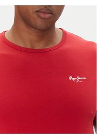 Pepe Jeans T-Shirt Original Basic PM508212 Czerwony Slim Fit. Kolor: czerwony. Materiał: bawełna #5