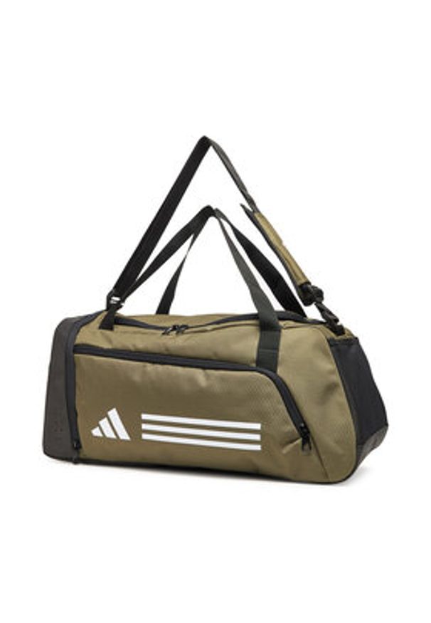 Adidas - adidas Torba Essentials 3-Stripes Duffel Bag Small IZ1907 Khaki. Kolor: brązowy. Materiał: materiał